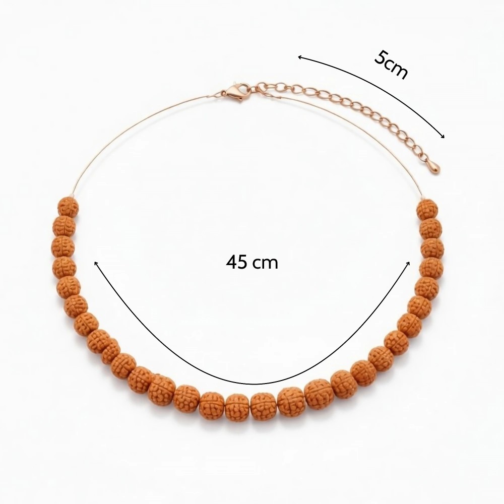 Kolia z koralików łososiowo-koralowa 45 cm + 5 cm | rose gold"