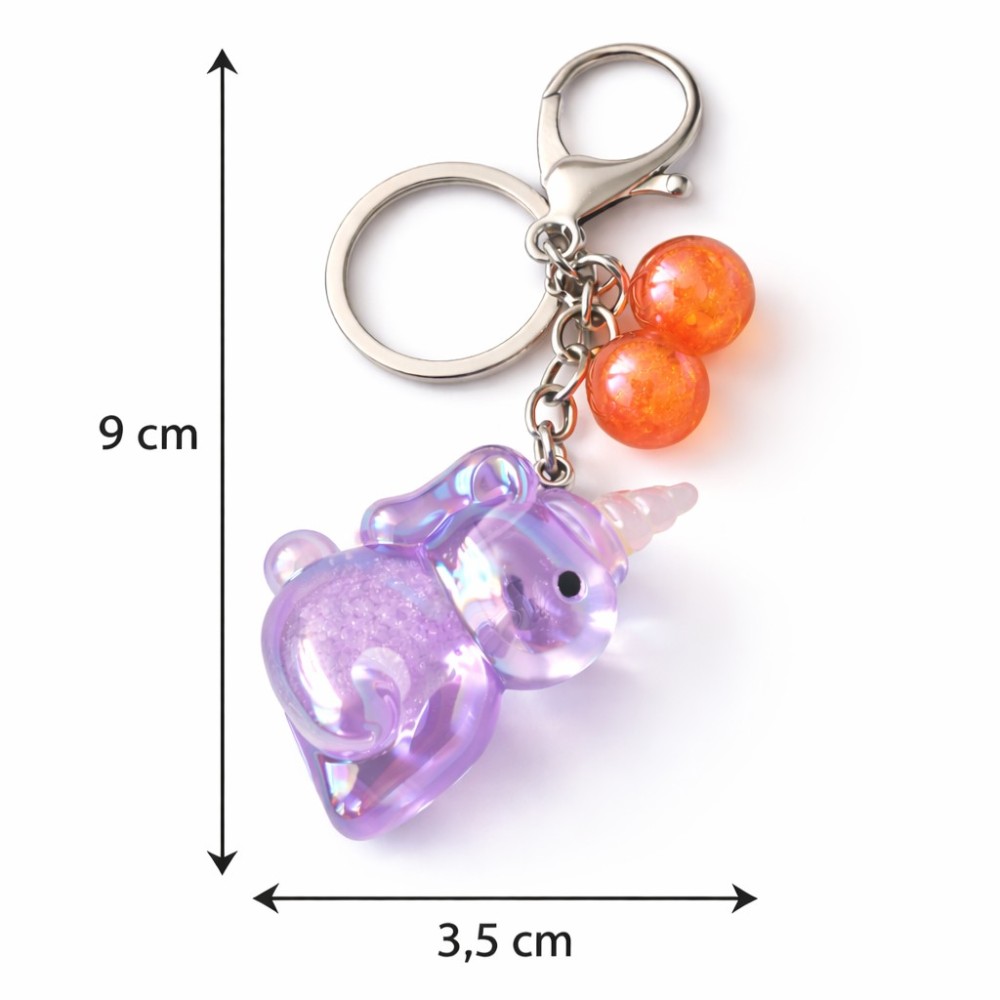 Wymiary breloczka jednorożec: 9 cm wysokość i 3,5 cm szerokość