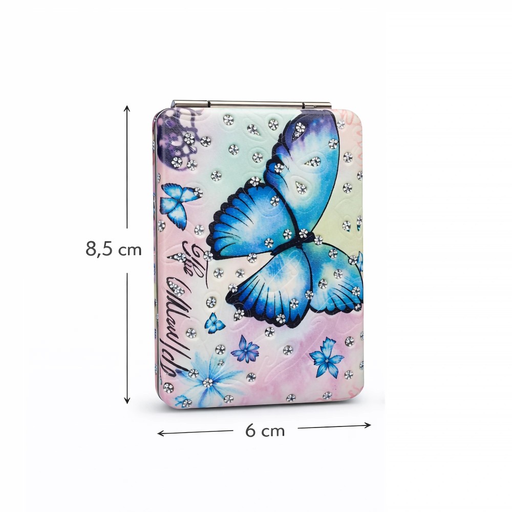 Lusterko składane Motyl – wymiary 6 cm × 8,5 cm