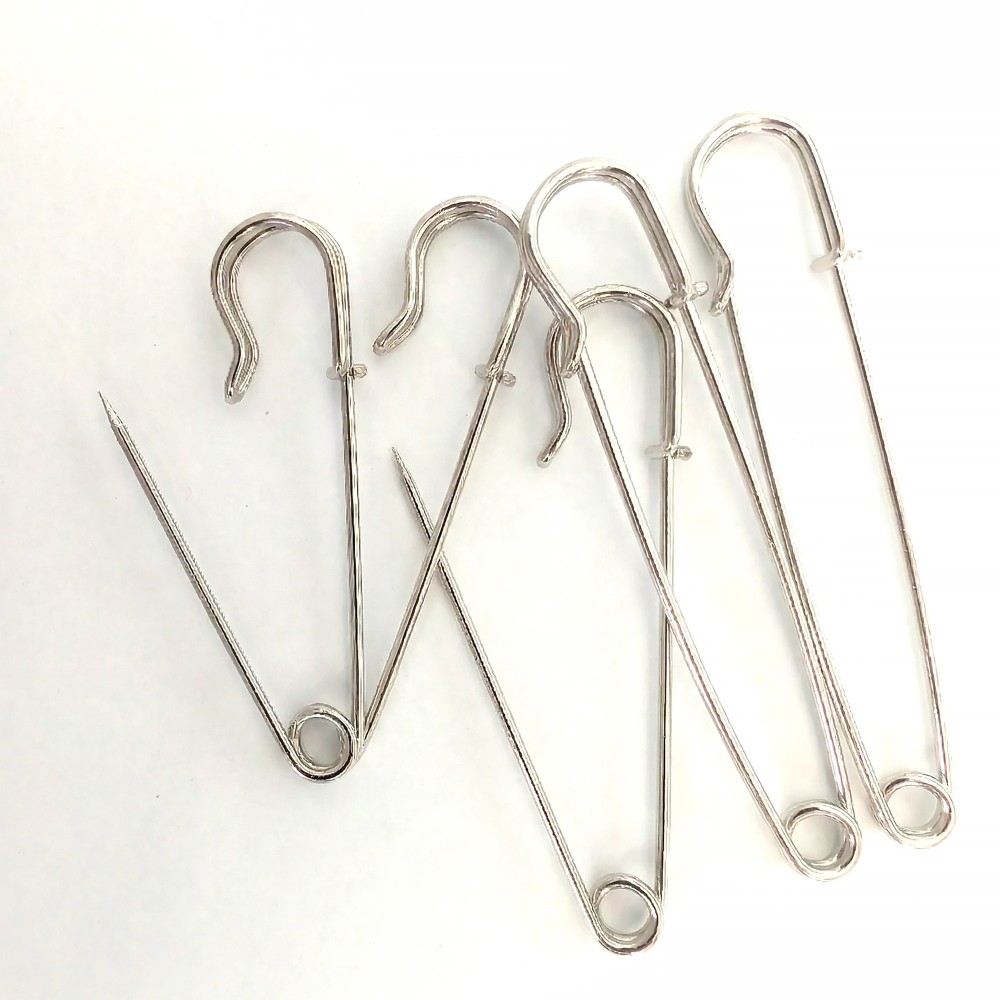 Zestaw srebrnych agrafek ozdobnych – warianty długości 6 cm 7 cm 8 cm